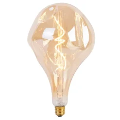 Hanglamp zwart met stekker incl. PS160 goud dimbaar- Cavalux