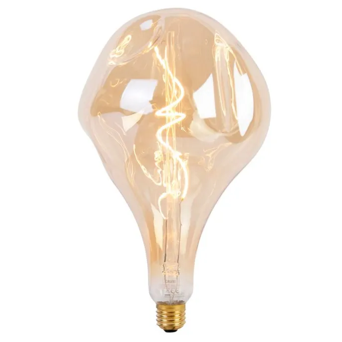 Hanglamp zwart met stekker incl. PS160 goud dimbaar- Cavalux