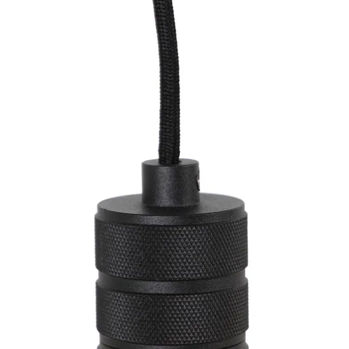 Hanglamp zwart met stekker incl. PS160 goud dimbaar- Cavalux