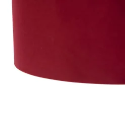 Hanglamp zwart met velours kappen rood met goud 35 cm 2-lichts - Blitz