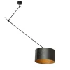 Hanglamp zwart met velours kap groen 35cm - Blitz