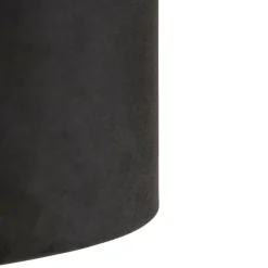 Hanglamp zwart met velours kap zwart met goud 35 cm - Blitz