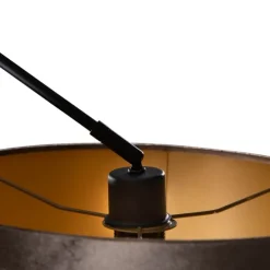 Hanglamp zwart met velours kap bruin 35cm - Blitz