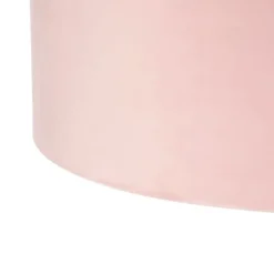 Hanglamp zwart met velours kappen roze met goud 35 cm 2-lichts - Blitz