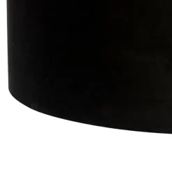 Hanglamp zwart met velours kappen zwart met goud 35 cm 2-lichts - Blitz