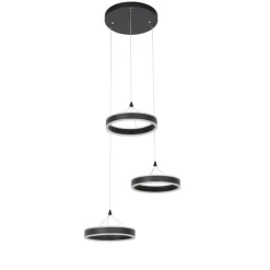 Hanglamp zwart rond incl. LED 3-staps dimbaar 3-lichts - Lyani