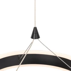 Hanglamp zwart rond incl. LED 3-staps dimbaar 3-lichts - Lyani