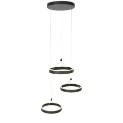 Hanglamp zwart rond incl. LED 3-staps dimbaar 3-lichts - Lyani