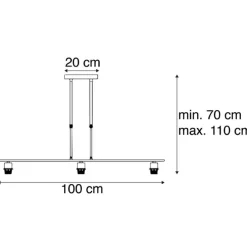 Hanglamp zwart zonder kap - Combi 3 Deluxe