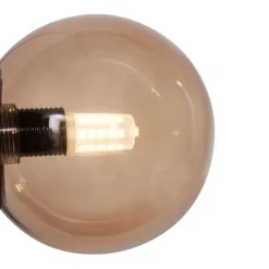 Hotel Chique hanglamp donkerbrons met brons glas 6-lichts - Monaco