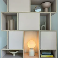 Hotel chique tafellamp beige met opaal glas - Pallon Trend