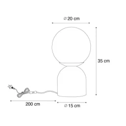 Hotel chique tafellamp beige met opaal glas - Pallon Trend