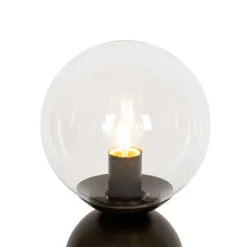 Hotel chique tafellamp donkerbrons met helder glas - Pallon Trend