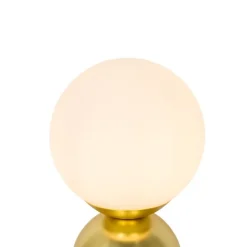 Hotel chique tafellamp goud met opaal glas - Pallon Trend