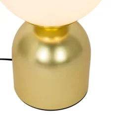 Hotel chique tafellamp goud met opaal glas - Pallon Trend