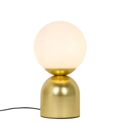 Hotel chique tafellamp goud met opaal glas - Pallon Trend