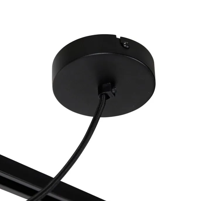 I voeding met ronde montageplaat voor 1-fase rail zwart - Iconic