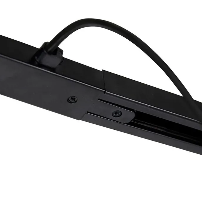 I voeding met ronde montageplaat voor 1-fase rail zwart - Iconic