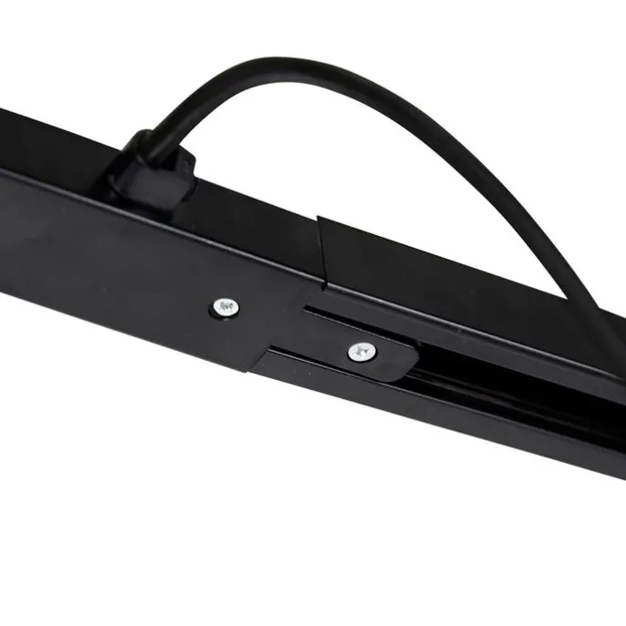 I voeding met ronde montageplaat voor 1-fase rail zwart - Iconic