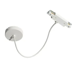 I voeding met ronde montageplaat voor 1-fase rail wit - Iconic