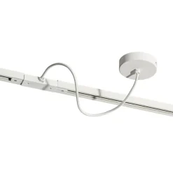 I voeding met ronde montageplaat voor 1-fase rail wit - Iconic