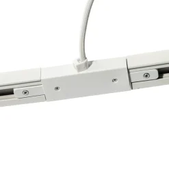 I voeding met ronde montageplaat voor 1-fase rail wit - Iconic