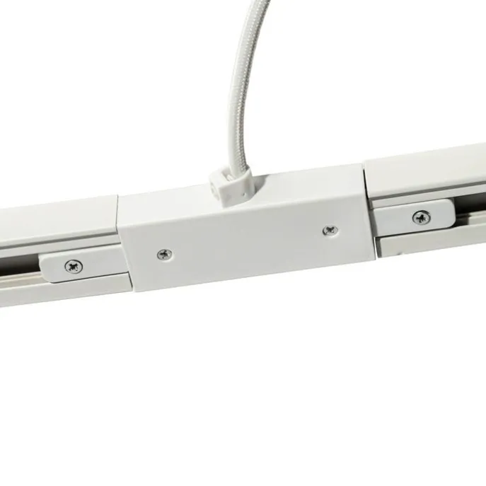 I voeding met ronde montageplaat voor 1-fase rail wit - Iconic