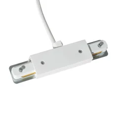 I voeding met ronde montageplaat voor 1-fase rail wit - Iconic