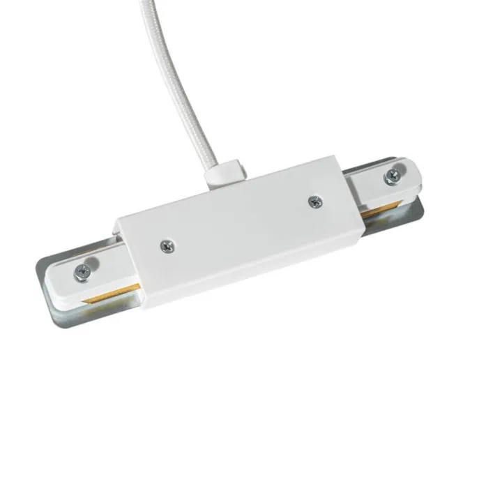 I voeding met ronde montageplaat voor 1-fase rail wit - Iconic