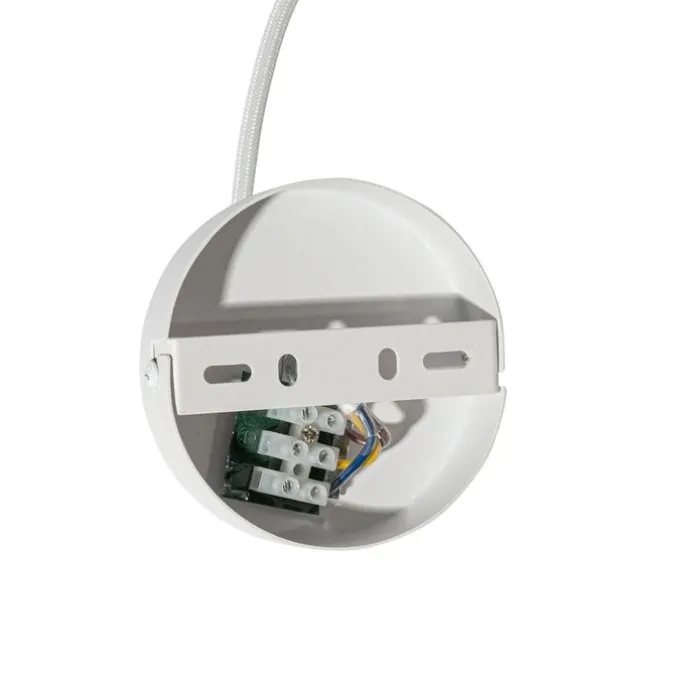 I voeding met ronde montageplaat voor 1-fase rail wit - Iconic