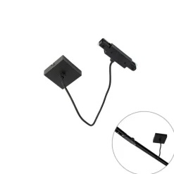 I voeding met vierkante montageplaat voor 1-fase rail zwart - Iconic