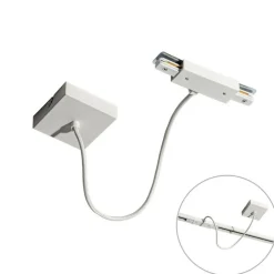 I voeding met vierkante montageplaat voor 1-fase rail wit - Iconic