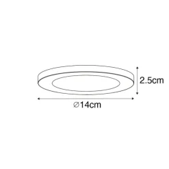 In- of opbouwspot wit 14 cm incl. LED 3 staps dim to warm - Trans