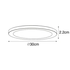 In- of opbouwspot wit 30 cm incl. LED 3 staps dim to warm - Trans