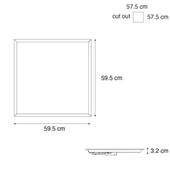 Inbouw LED-paneel wit vierkant incl. LED 3000K - 6500K - Seagal
