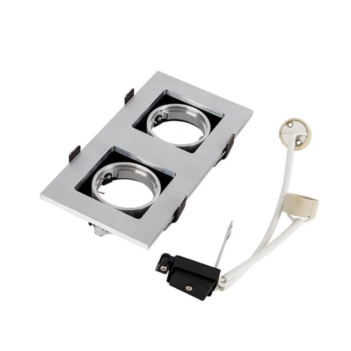 Inbouwspot aluminium rechthoekig 2-lichts - Qure