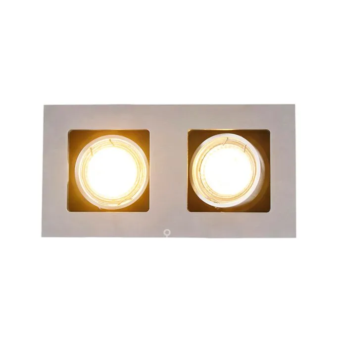 Inbouwspot aluminium rechthoekig 2-lichts - Qure
