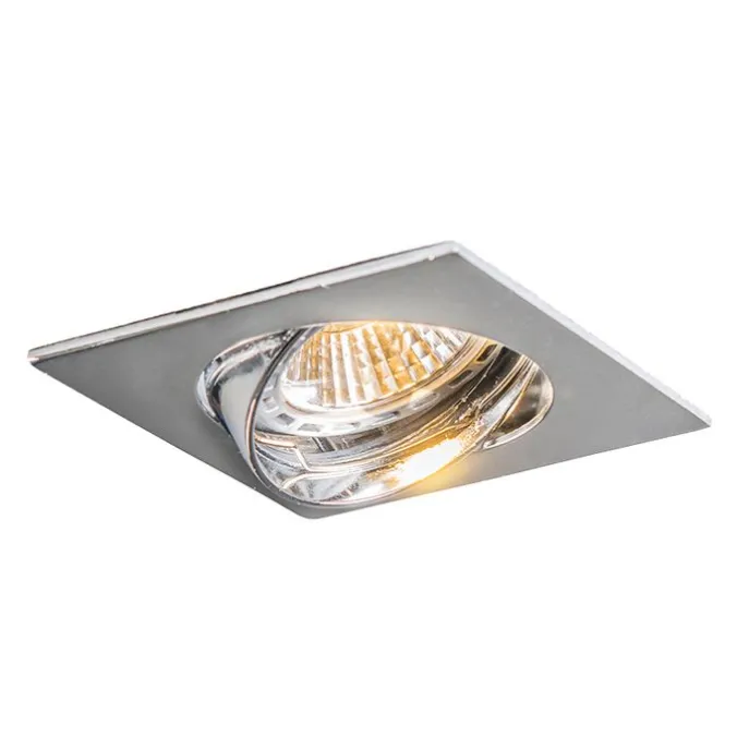 Inbouwspot kantelbaar chroom vierkant - Edu