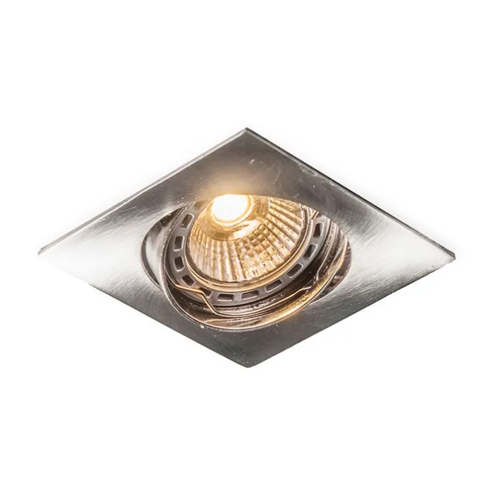 Inbouwspot kantelbaar staal vierkant - Edu