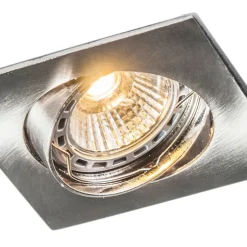 Inbouwspot kantelbaar staal vierkant - Edu