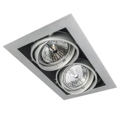 Inbouwspot staal AR111 verstelbaar 2-lichts - Oneon
