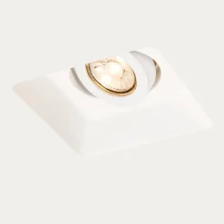 Inbouwspot wit 15 cm vierkant kantelbaar - Gypsy Stucco