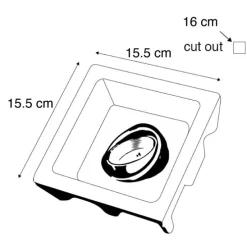 Inbouwspot wit 15 cm vierkant kantelbaar - Gypsy Stucco