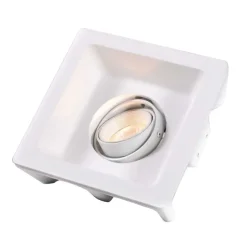 Inbouwspot wit 15 cm vierkant kantelbaar - Gypsy Stucco