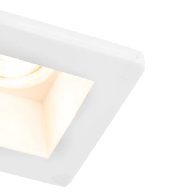Inbouwspot wit 12cm vierkant - Gypsy Stucco