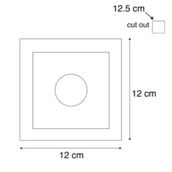 Inbouwspot wit 12cm vierkant - Gypsy Stucco