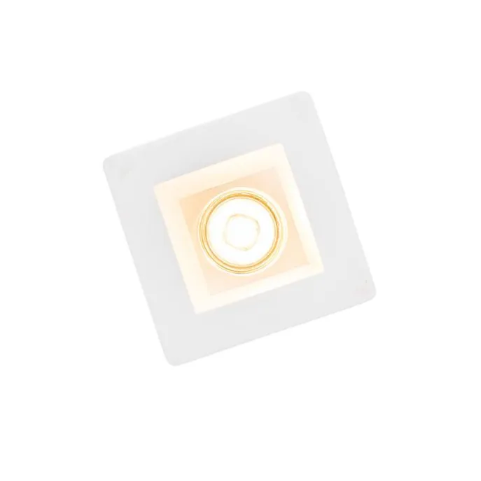 Inbouwspot wit 12cm vierkant - Gypsy Stucco