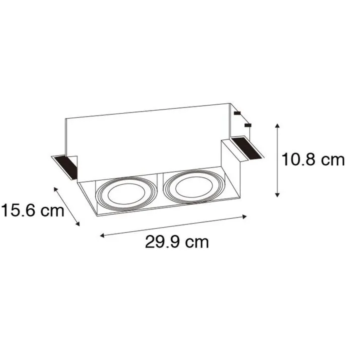 Inbouwspot wit GU10 AR111 trimless 2-lichts - Oneon