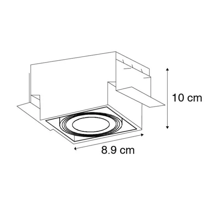 Inbouwspot wit GU10 draai- en kantelbaar trimless - Oneon