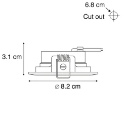 Inbouwspot zilver incl. LED 3-staps dimbaar IP44 - Ulo